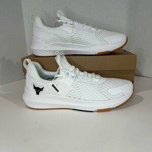 Under Armour Men's Project Rock Blood Sweat Respect 4 Sneaker, Size 12 and White
